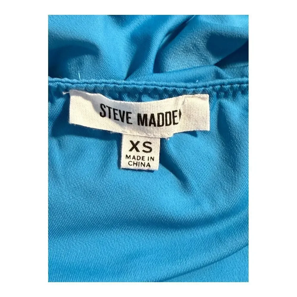 NEW Steve Madden Women’s XS Blue Ayana Dress Bodycon One Shoulder NWOT‎